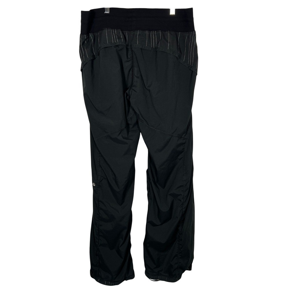 Lululemon Studio Track Black Pants Pinstripe Paneled Casual Athleisure 12 - Picture 2 of 8